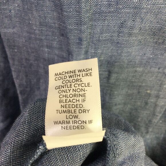 J. Jill Women's Seamed Love Linen Dress V-Neck Pullover Sleeveless Blue Size S - Picture 14 of 16